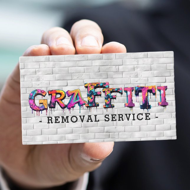 Tarjeta De Visita Servicio moderno de remoción de graffitis (Modern Graffiti Removal Service Business Card)