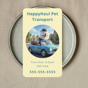 Tarjeta De Visita Servicio Moderno de Transporte de Animales y Taxi