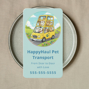 Tarjeta De Visita Servicio Moderno de Transporte Veterinario Chófer