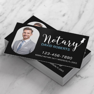 Tarjeta De Visita Servicio notarial móvil elegante foto de Personali