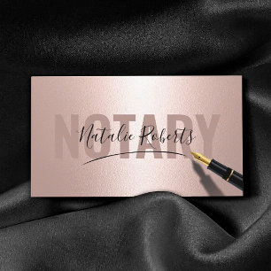 Tarjeta De Visita Servicio notarial móvil firma Rosa oro moderno
