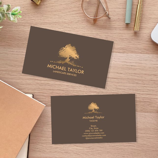 Tarjeta De Visita servicio paisajístico profesional y cuidado del cé (Subido por el creador)