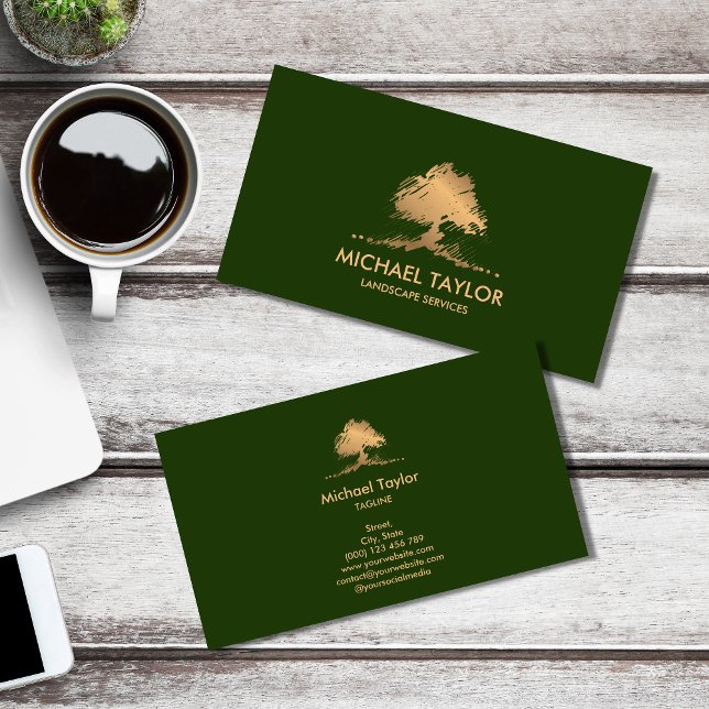 Tarjeta De Visita servicio paisajístico profesional y cuidado del cé (Subido por el creador)