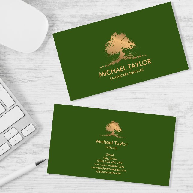 Tarjeta De Visita servicio paisajístico profesional y cuidado del cé (Subido por el creador)