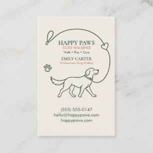 Tarjeta De Visita Servicio personalizado de paseo y cuidado de perro