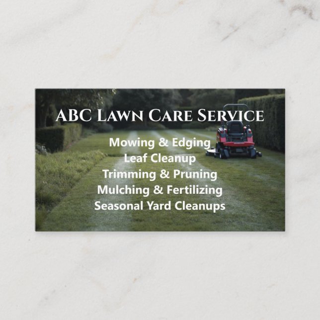Tarjeta De Visita Servicio Premium Lawnpro (Anverso)