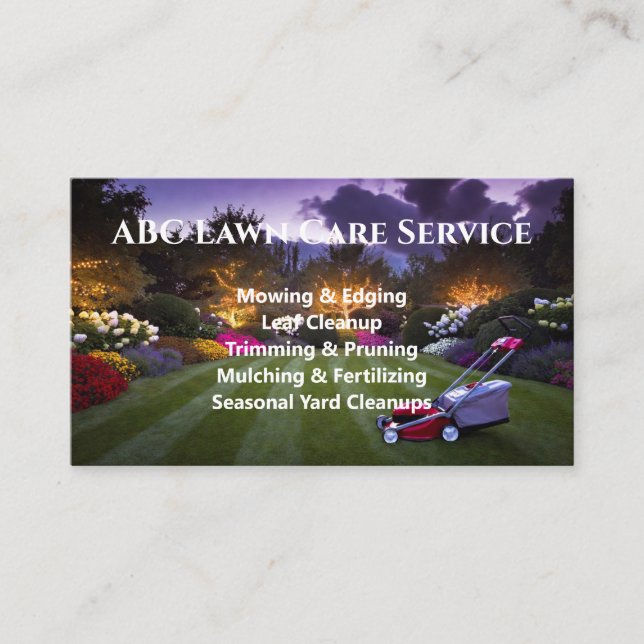 Tarjeta De Visita Servicio Premium Lawnpro (Anverso)