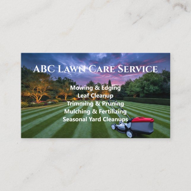 Tarjeta De Visita Servicio Premium Lawnpro (Anverso)