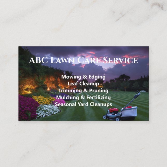 Tarjeta De Visita Servicio Premium Lawnpro (Anverso)