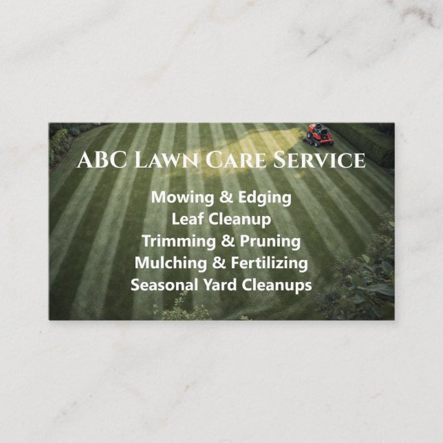 Tarjeta De Visita Servicio Premium Lawnpro (Anverso)
