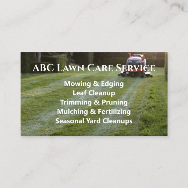 Tarjeta De Visita Servicio Premium Lawnpro (Anverso)