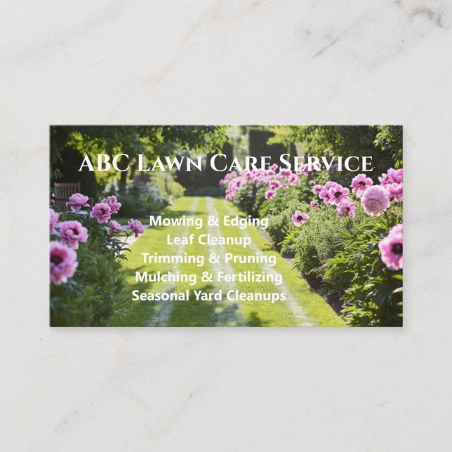Tarjeta De Visita Servicio Premium Lawnpro (Anverso)