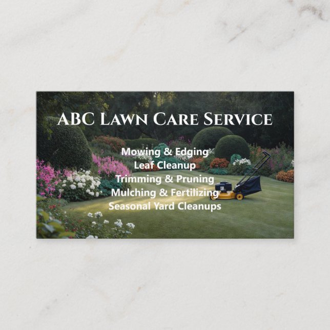 Tarjeta De Visita Servicio Premium Lawnpro (Anverso)