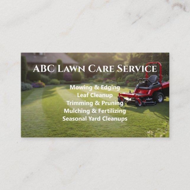 Tarjeta De Visita Servicio Premium Lawnpro (Anverso)