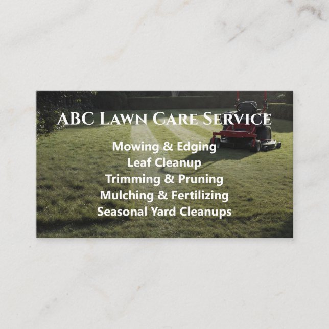 Tarjeta De Visita Servicio Premium Lawnpro (Anverso)