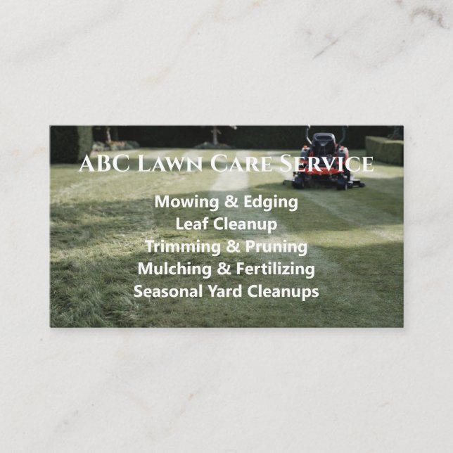 Tarjeta De Visita Servicio Premium Lawnpro (Anverso)