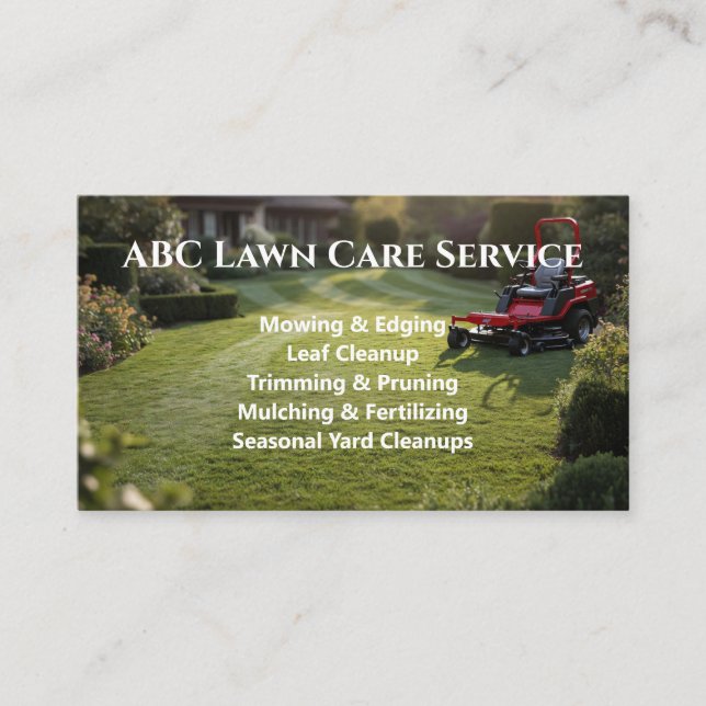 Tarjeta De Visita Servicio Premium Lawnpro (Anverso)