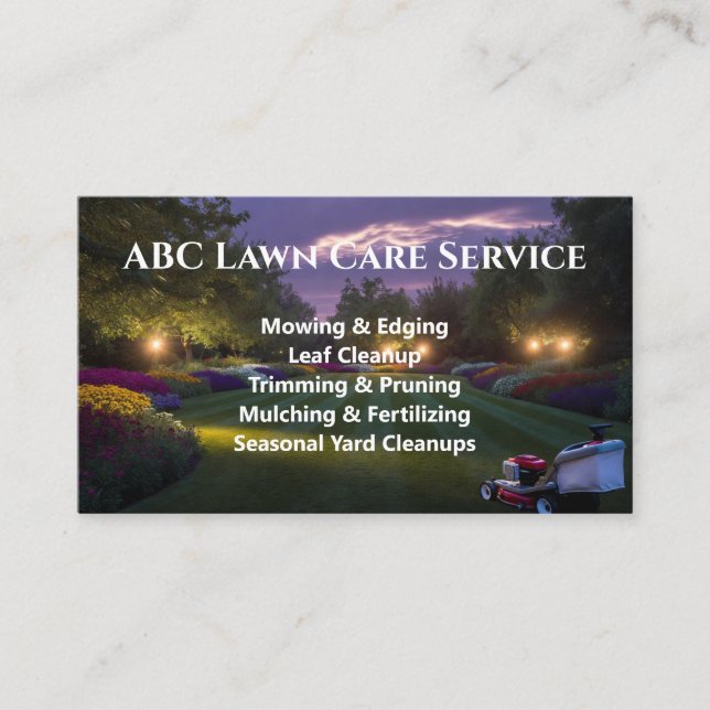 Tarjeta De Visita Servicio Premium Lawnpro (Anverso)
