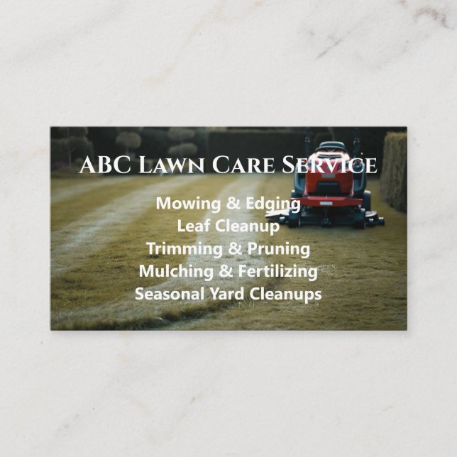 Tarjeta De Visita Servicio Premium Lawnpro (Anverso)
