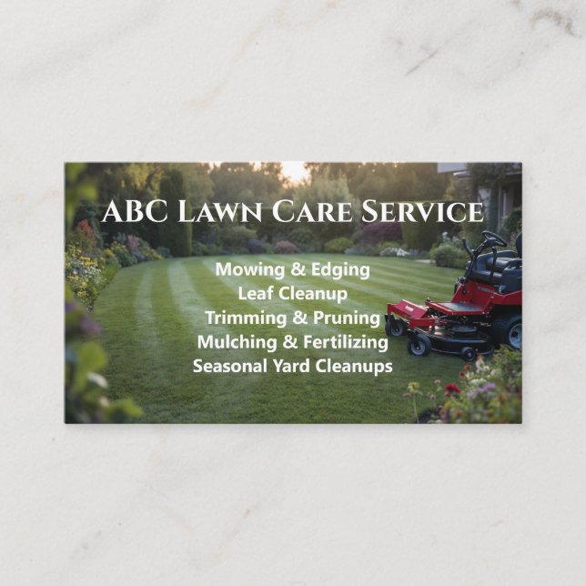 Tarjeta De Visita Servicio Premium Lawnpro (Anverso)