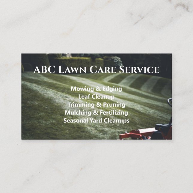 Tarjeta De Visita Servicio Premium Lawnpro (Anverso)