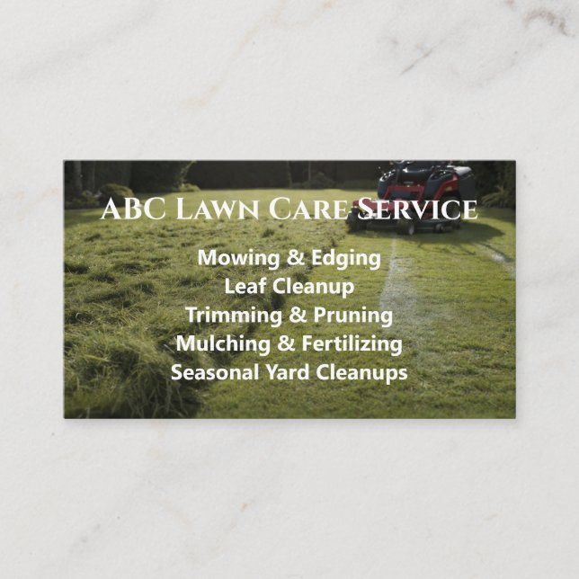 Tarjeta De Visita Servicio Premium Lawnpro (Anverso)