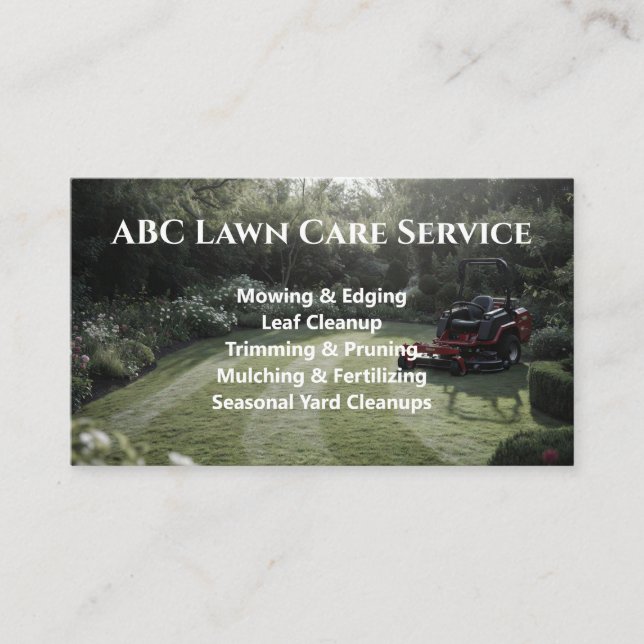 Tarjeta De Visita Servicio Premium Lawnpro (Anverso)