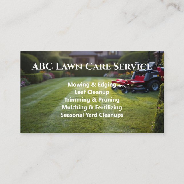 Tarjeta De Visita Servicio Premium Lawnpro (Anverso)