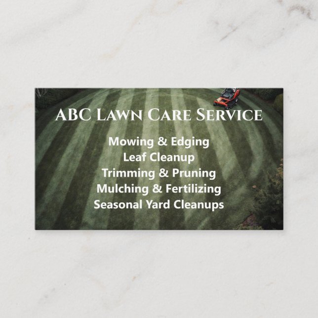 Tarjeta De Visita Servicio Premium Lawnpro (Anverso)