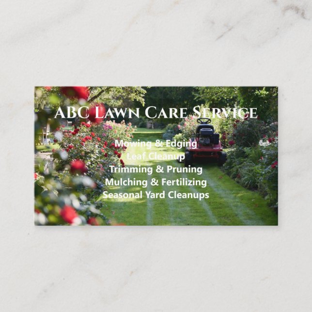 Tarjeta De Visita Servicio Premium Lawnpro (Anverso)