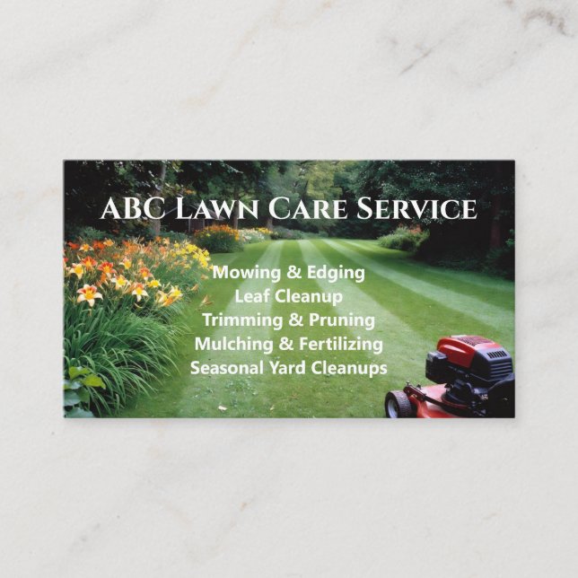 Tarjeta De Visita Servicio Premium Lawnpro (Anverso)