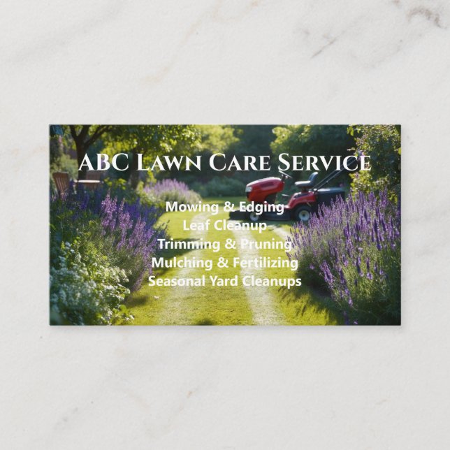 Tarjeta De Visita Servicio Premium Lawnpro (Anverso)
