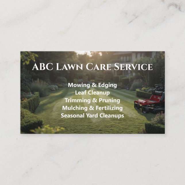 Tarjeta De Visita Servicio Premium Lawnpro (Anverso)
