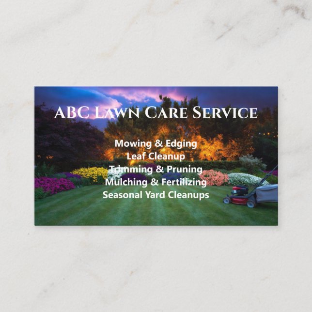 Tarjeta De Visita Servicio Premium Lawnpro (Anverso)