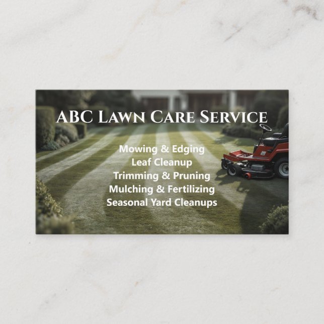 Tarjeta De Visita Servicio Premium Lawnpro (Anverso)