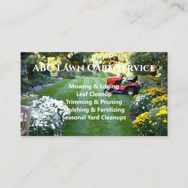 Tarjeta De Visita Servicio Premium Lawnpro (Anverso)
