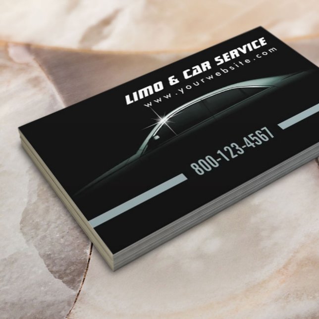 Tarjeta De Visita Servicio Profesional Dark Limo & Taxi (Subido por el creador)