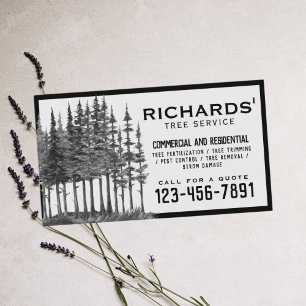Tarjeta De Visita Servicio Profesional de Árboles de Paisaje