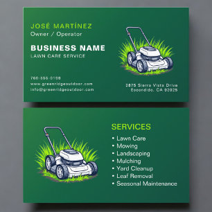 Tarjeta De Visita Servicio Profesional de Césped Verde
