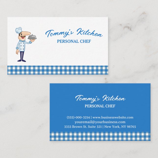 Tarjeta De Visita Servicio Profesional de Comida Personal Jefe de Co (Anverso / Reverso)
