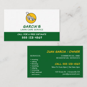 Tarjeta De Visita Servicio Profesional de Cuidado de Césped