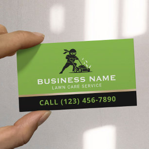Tarjeta De Visita Servicio profesional de cuidado de césped con logo