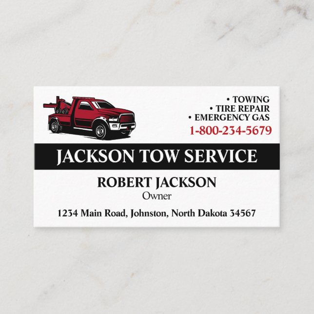 Tarjeta De Visita Servicio Profesional de Grúa (Anverso)