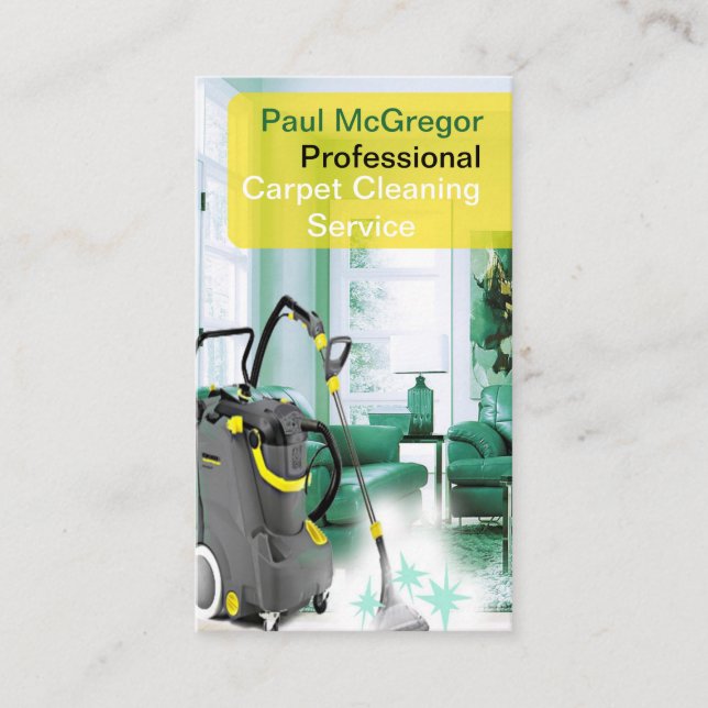 Tarjeta De Visita Servicio profesional de la limpieza de la alfombra (Anverso)