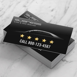 Tarjeta De Visita Servicio Profesional de Limo y Taxi 5 Estrellas