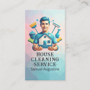 Tarjeta De Visita Servicio profesional de limpieza de casas y limpie