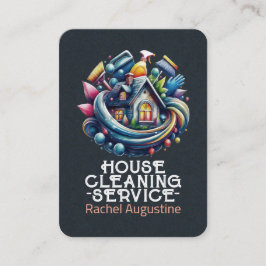 Tarjeta De Visita Servicio profesional de limpieza de casas y limpie