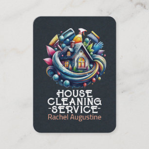 Tarjeta De Visita Servicio profesional de limpieza de casas y limpie