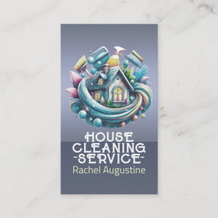 Tarjeta De Visita Servicio profesional de limpieza de casas y limpie