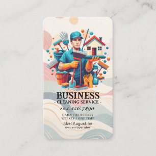 Tarjeta De Visita Servicio profesional de limpieza de casas y limpie